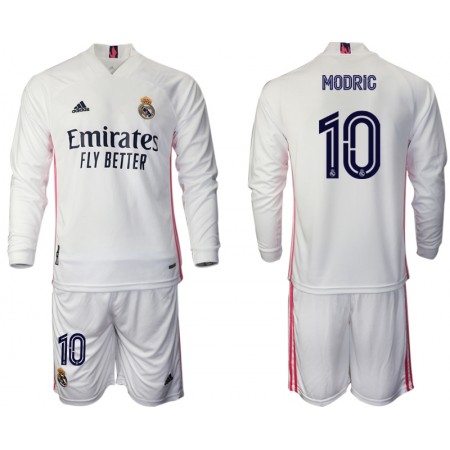 Billiga Fotbollströjor Real Madrid Luka Modric 10 Barn Hemma tröja 2020/21 Långärmad